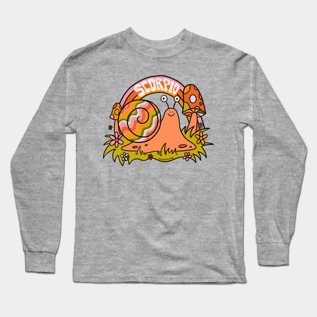 Scorpio Snail Long Sleeve T-Shirt by Doodle by Meg